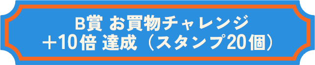 B賞 お買物チャレンジ ＋10倍 達成（スタンプ20個）