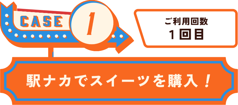 CASE1 ご利用回数1回目 駅ナカでスイーツを購入！