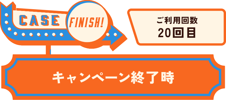 CASE FINISH! ご利用回数 20回目 キャンペーン終了時