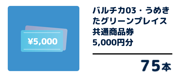 バルチカ03・うめきたグリーンプレイス共通商品券 5,000円分