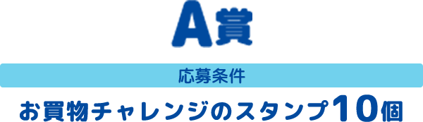 A賞 応募条件 お買物チャレンジのスタンプ10個