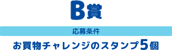 B賞 応募条件 お買物チャレンジのスタンプ5個