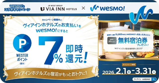ヴィアインホテルズ×Wesmo!キャンペーン