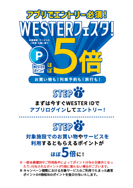 ポイントほぼ5倍 WESTERフェスタ！