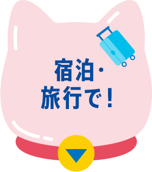 宿泊・旅行で！
