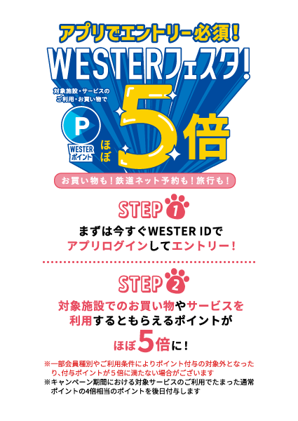 ポイントほぼ5倍 WESTERフェスタ！