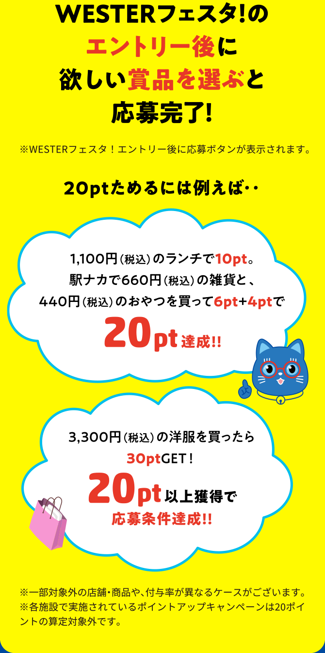 WESTERフェスタ!のエントリー後に欲しい賞品を選ぶと応募完了!