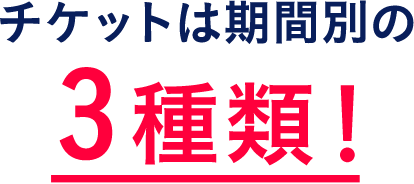 チケットは期間別の3種類！