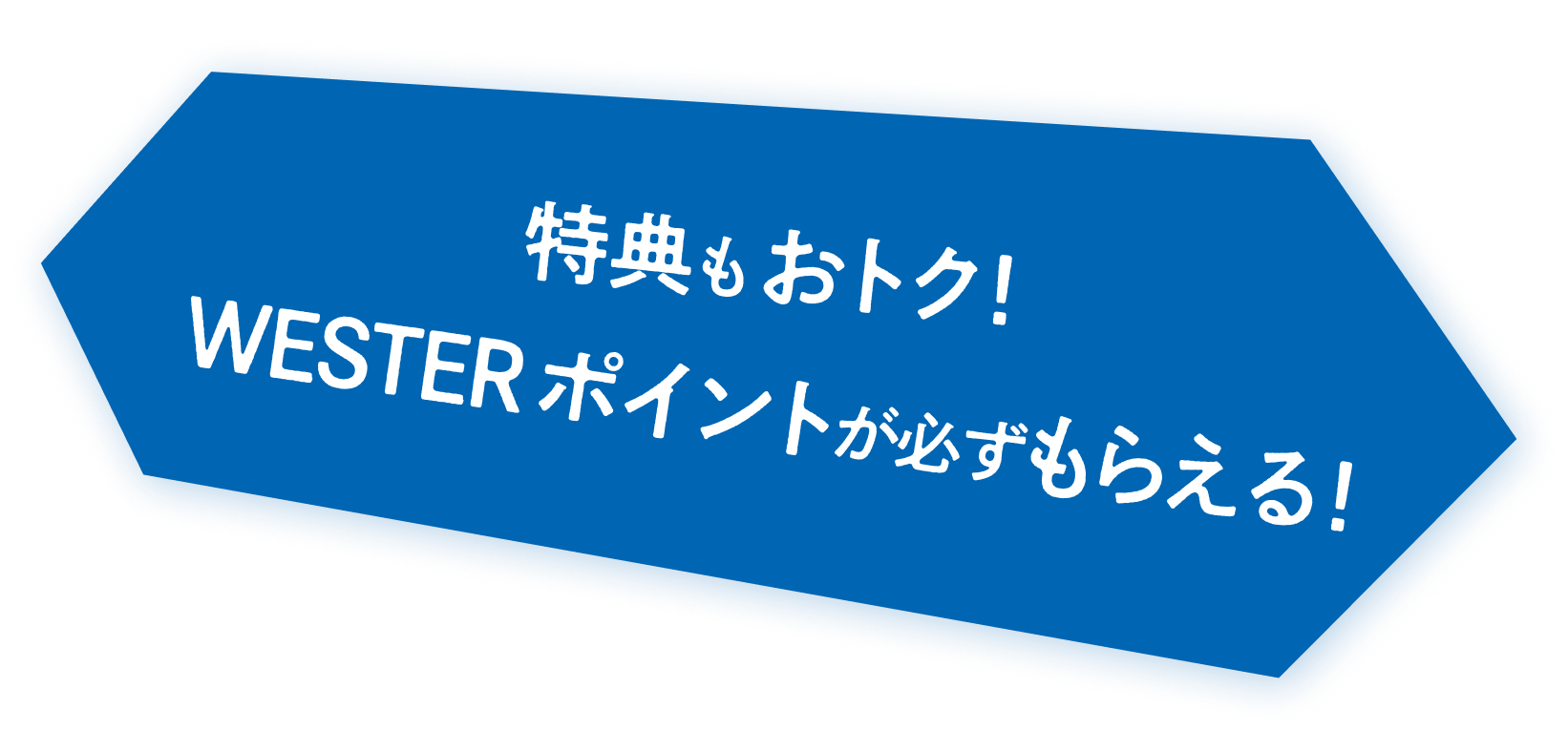 特典もおトク！WESTERポイントが必ずもらえる！