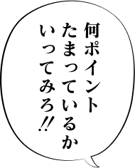 何ポイントたまっているかいってみろ！！