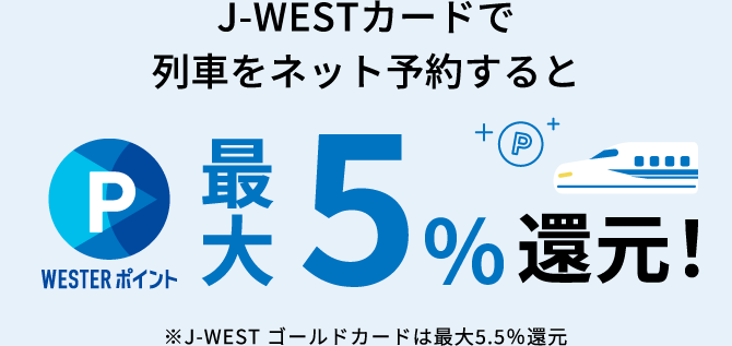 J-WESTカードで、列車をネット予約すると